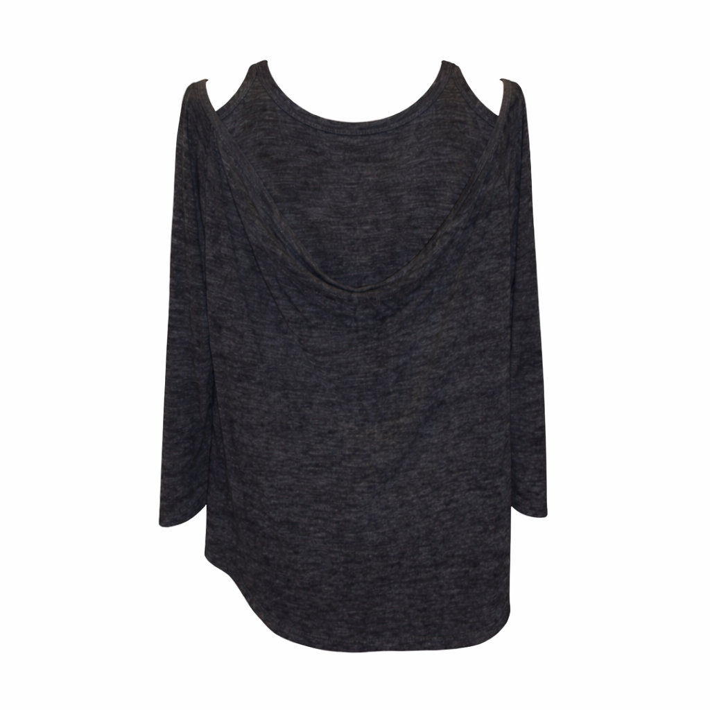 New Harley-Davidson® Authentic "Live to Ride" Burnout Cold Shoulder Long Sleeve Top Gray