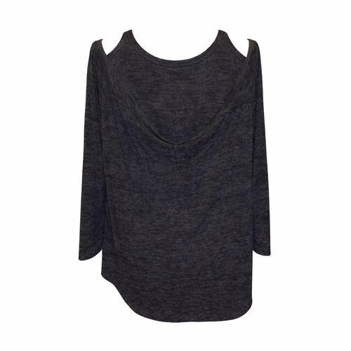 New Harley-Davidson® Authentic "Live to Ride" Burnout Cold Shoulder Long Sleeve Top Gray