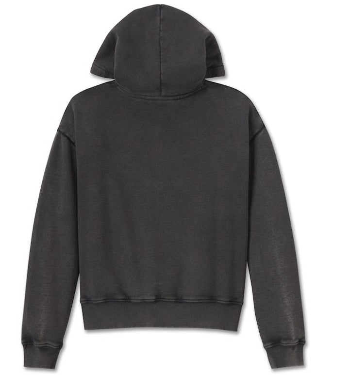 New Harley Davidson® Authentic Women's Hoodie Oversized Washed Bar & Shield Black