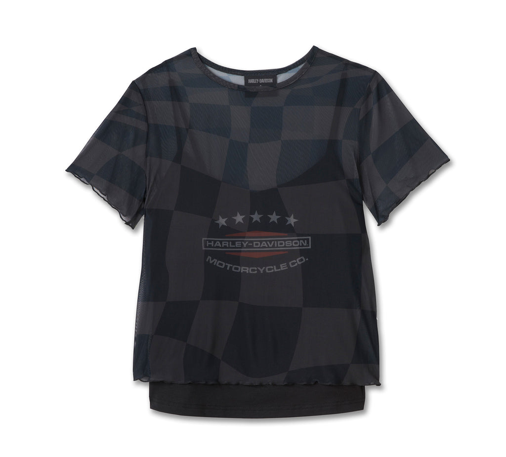 New Harley-Davidson® Authentic Women's Road Racer Mesh Tee and Camisole Combo
