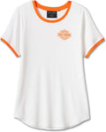 New Harley-Davidson® Authentic Woman's Screamin' Eagle Ringer Tee White