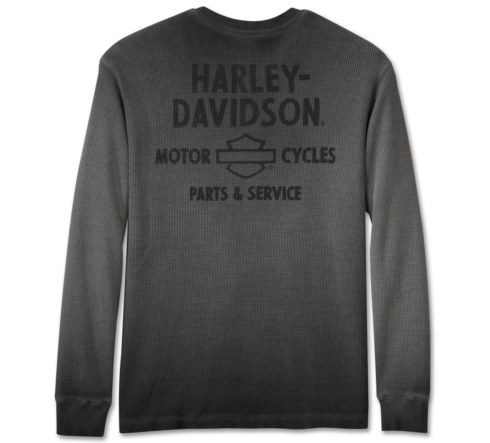 New Harley-Davidson® Authentic Henley Shirt Cowboy Rider Thermal in Grey