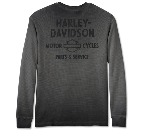 New Harley-Davidson® Authentic Henley Shirt Cowboy Rider Thermal in Grey