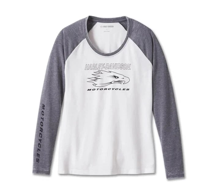 New Harley-Davidson® Authentic Screamin' Eagle Tee Knit Colorblock Design Bright White