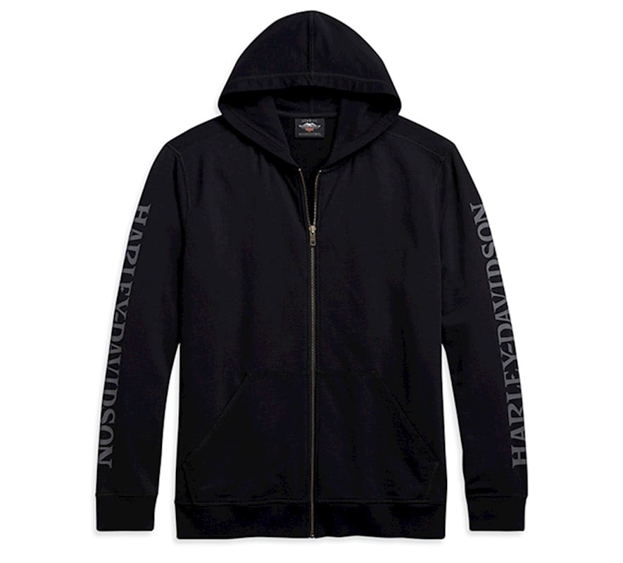 New Harley-Davidson®  Authentic Men's Zip Hoodie Skull Black