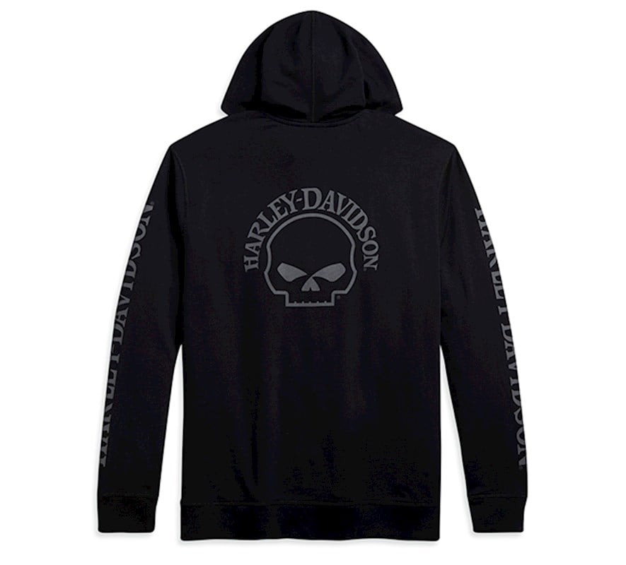 New Harley-Davidson®  Authentic Men's Zip Hoodie Skull Black