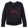 New Harley-Davidson® Authentic Women's Station V-Neck Sweater - Black