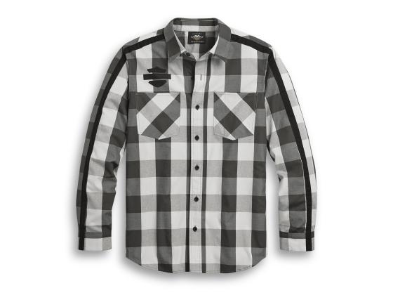New Harley-Davidson® Authentic Men's Sleeve Stripe Plaid Shirt