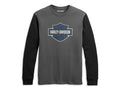 New Harley-Davidson® Authentic Men's Contrast Sleeve Logo Knit Tee