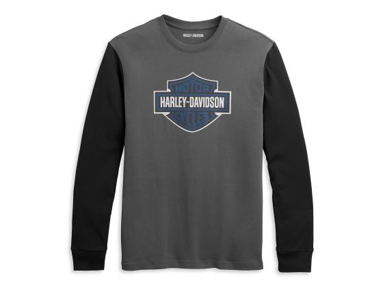 New Harley-Davidson® Authentic Men's Contrast Sleeve Logo Knit Tee