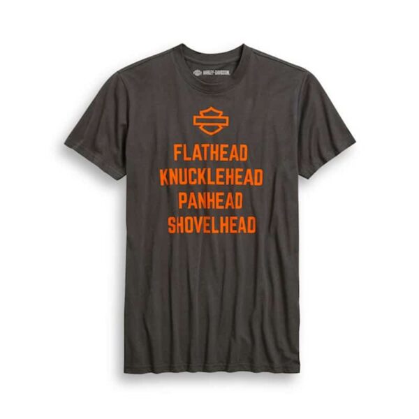 New Harley-Davidson® Authentic Engine List Tee Black Slim Fit Men's Size