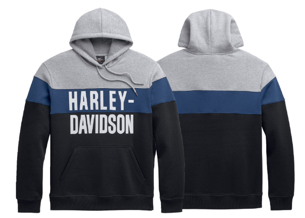 New Harley-Davidson® Authentic Men's Block Letter Color blocked Pullover Hoodie