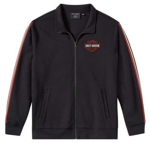 New Harley-Davidson® Authentic Men's Essential Fleece Zip Track Jacket Black