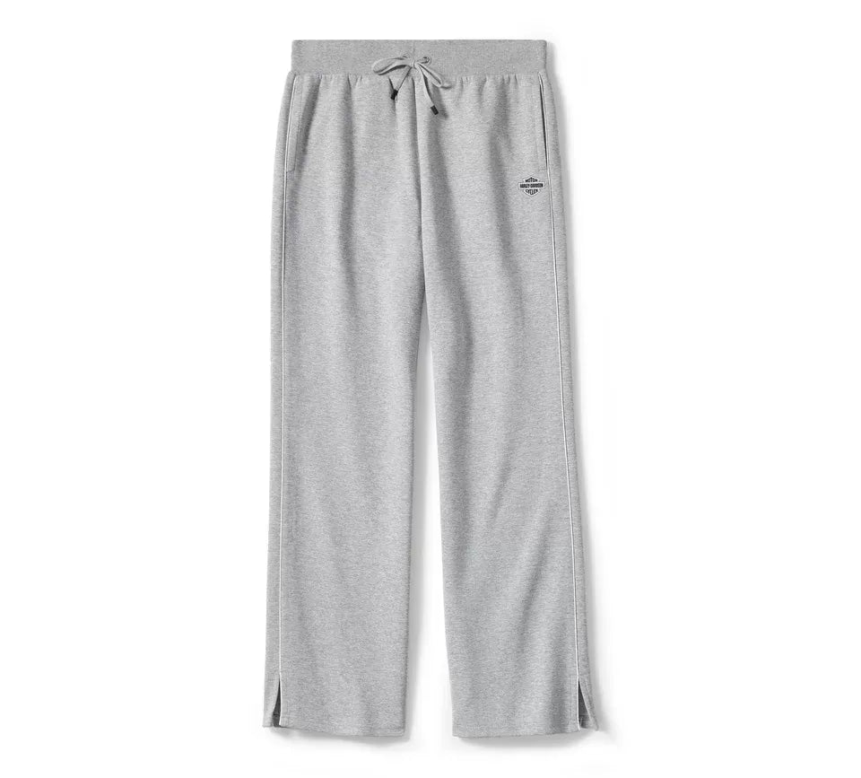 New Harley-Davidson® Authentic Women's Essential Fleece Wide Leg Pant - Light Grey Heather