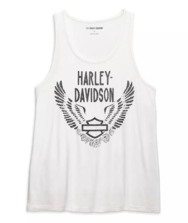 New Harley-Davidson® Authentic Tank Top Gathering Roses off-white