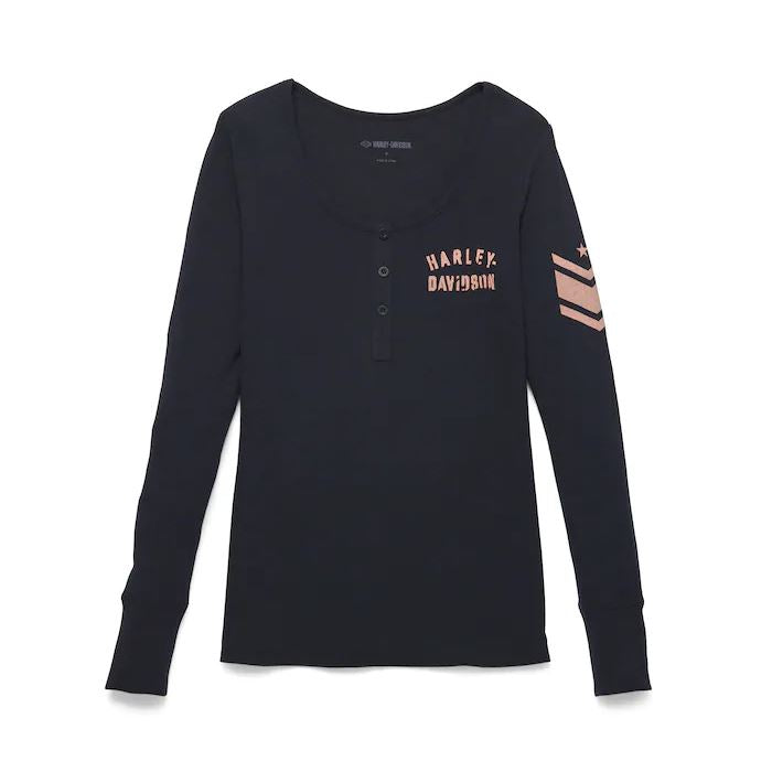 New Harley-Davidson® Authentic Timeless Holdout Henley per Donne
