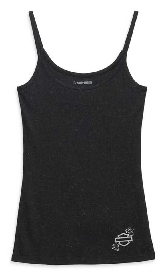 New Harley-Davidson® Authentic Rose B&S Stardust Black Tank Top
