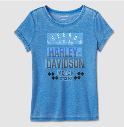 New Harley-Davidson® Authentic Women's Racing Graphic Tee Lapis Blue