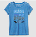 New Harley-Davidson® Authentic Women's Racing Graphic Tee Lapis Blue