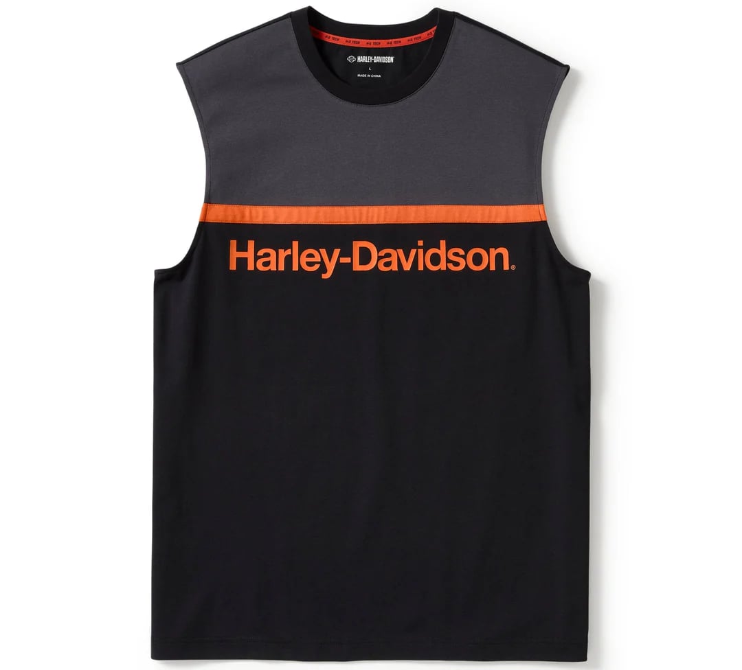 New Harley-Davidson® Authentic  Men's H-D TECH Coolmax Moisture Wicking Sleeveless Shirt