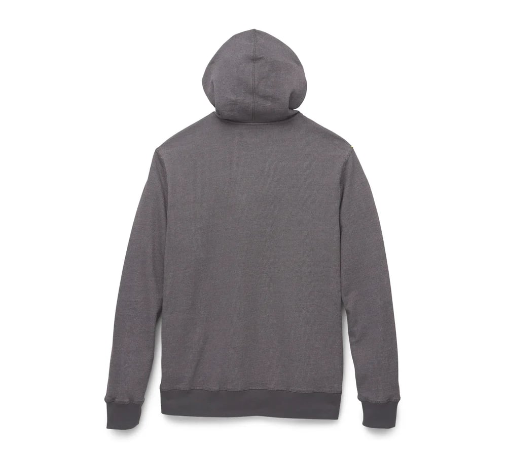 New Harley-Davidson® Authentic Men's Crosscountry Staple Zip-Up Hoodie - Blackened Pearl