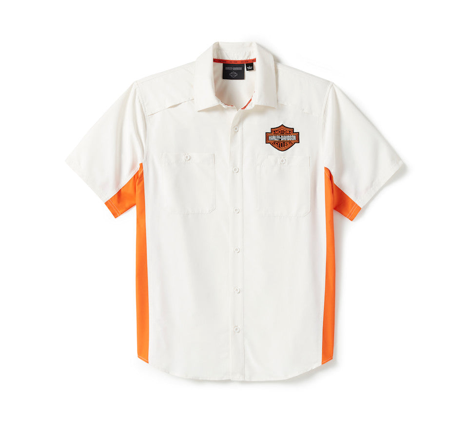 New Harley-Davidson® Authentic Men's H-D Tech Colorblock Button-Up Short Sleeve