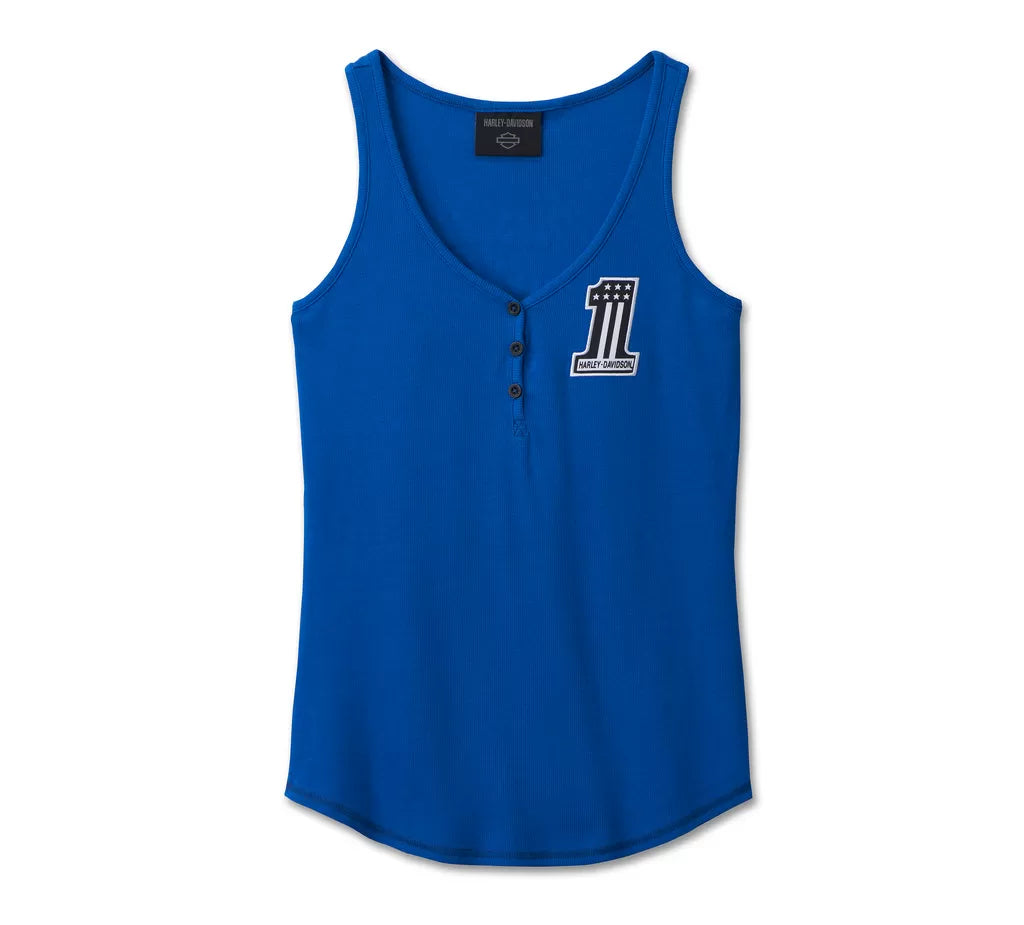 New Harley-Davidson® Authentic Women's Blue #1 Racing Tank Vest