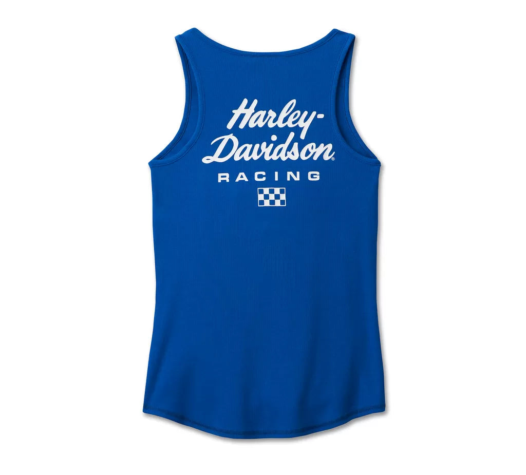 New Harley-Davidson® Authentic Women's Blue #1 Racing Tank Vest