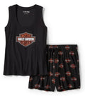 New Harley-Davidson® Authentic Women´s Pajama Short Set Bar & Shield Print
