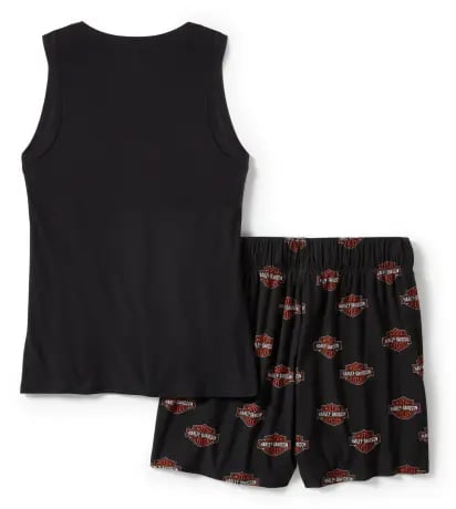 New Harley-Davidson® Authentic Women´s Pajama Short Set Bar & Shield Print