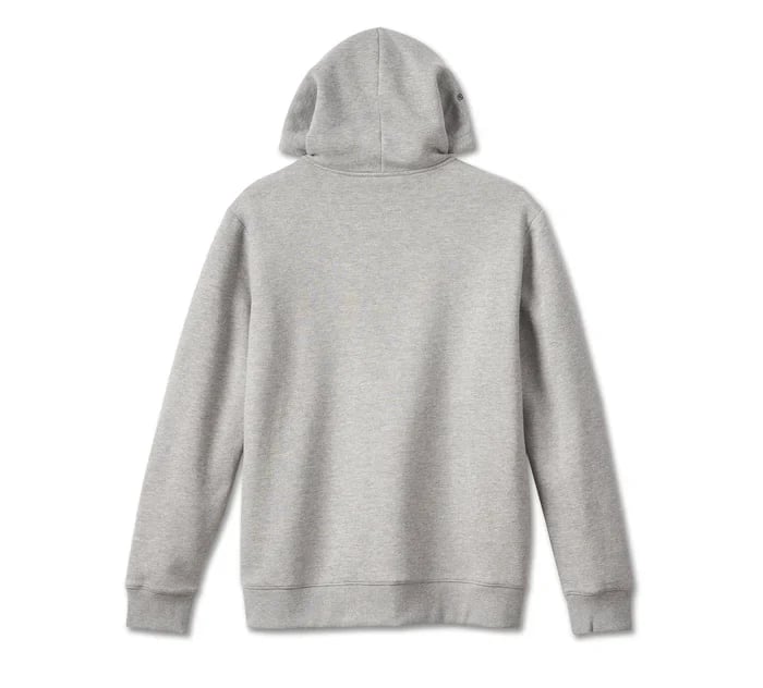 New Harley-Davidson® Authentic Men's B&S Logo Revolution Zip-Up Hoodie - Gray