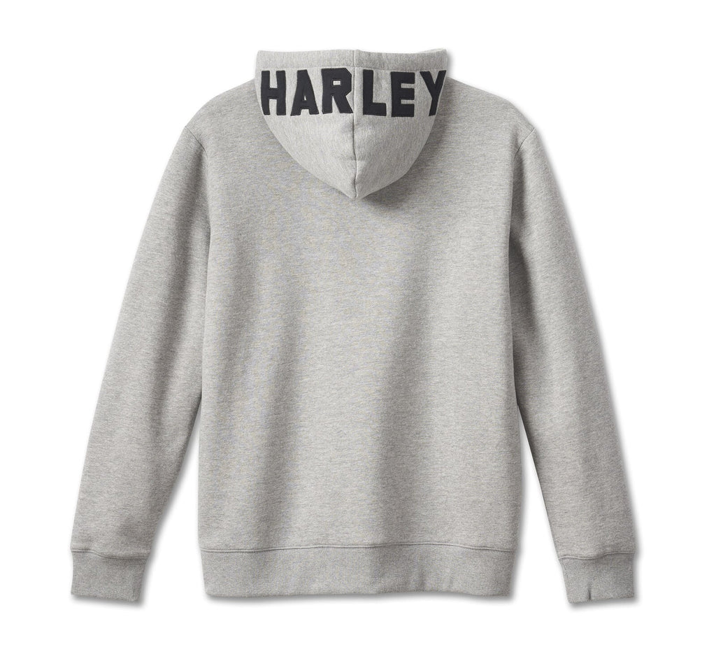 New Harley-Davidson® Authentic Men's B&S Logo Revolution Zip-Up Hoodie - Gray