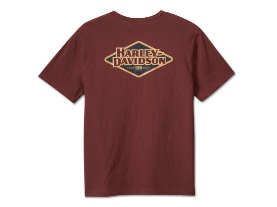 New Harley-Davidson® Authentic Men's 120th Anniversary Pocket Tee Rum Raisin