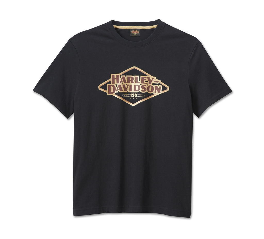 New Harley-Davidson® Authentic Men's 120th Anniversary T-shirt Black Beauty