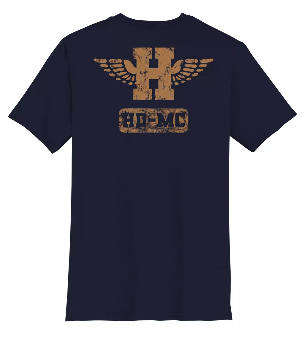 New Harley-Davidson® Authentic Men's Rebel Gold Tee - Blue