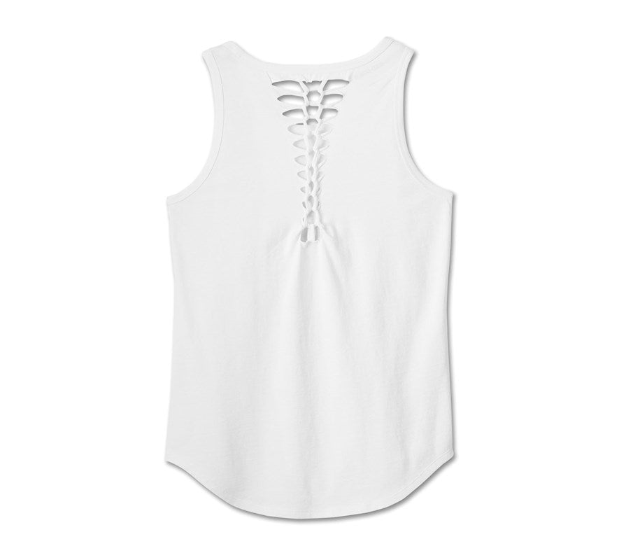 New Harley-Davidson® Authentic American Traditional Rip & Repair Tank Top White