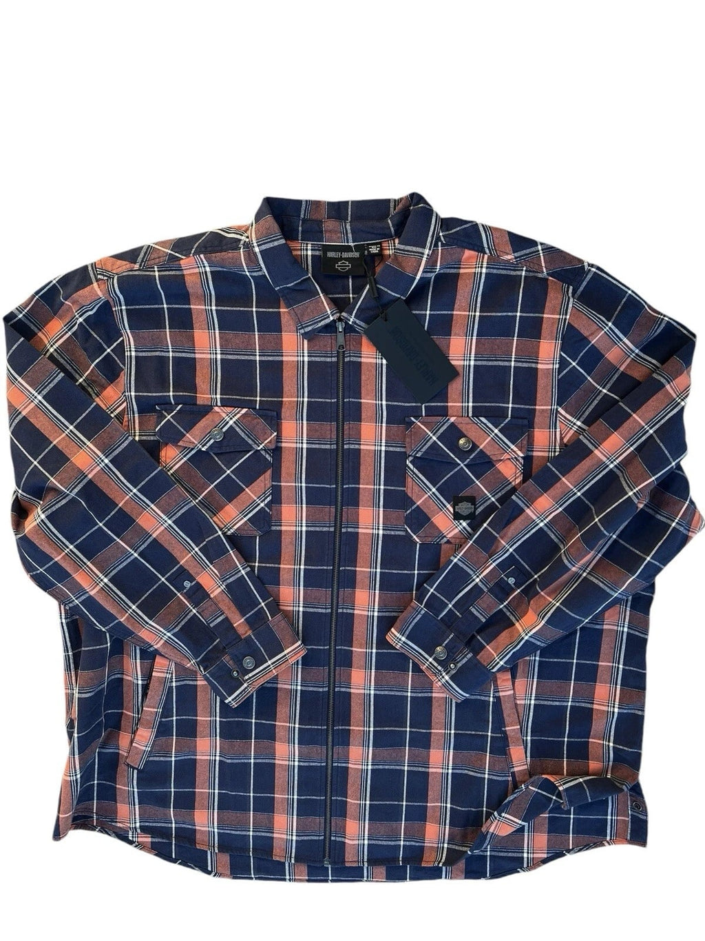 New Harley-Davidson® Authentic Men's Eclipse Zip-Up Plaid Shirt Authentic Bike