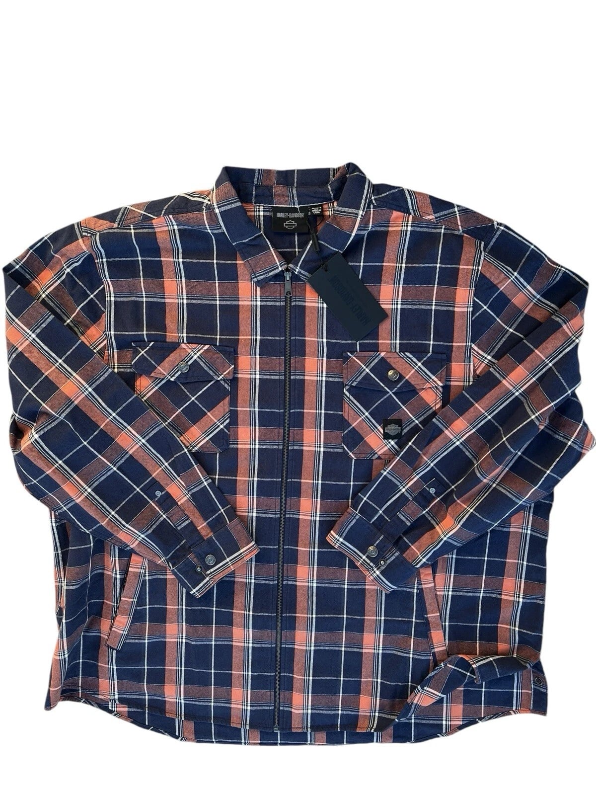 New Harley-Davidson® Authentic Men's Eclipse Zip-Up Plaid Shirt Authentic Bike