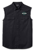 New Harley-Davidson® Authentic Men's XL Blowout Sleeveless Button-Down Shirt Black