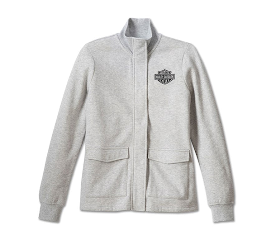 New Harley-Davidson® Authentic Women's Hill Climber Crew Zip Front Fleece Jacket