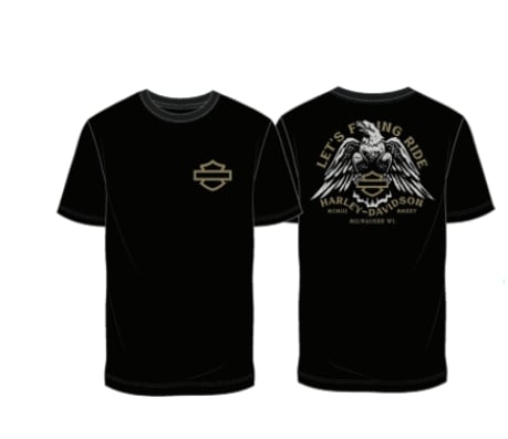 New Harley-Davidson® Authentic T-Shirt "Unisex LFR Eagle Short Sleeve Shirt