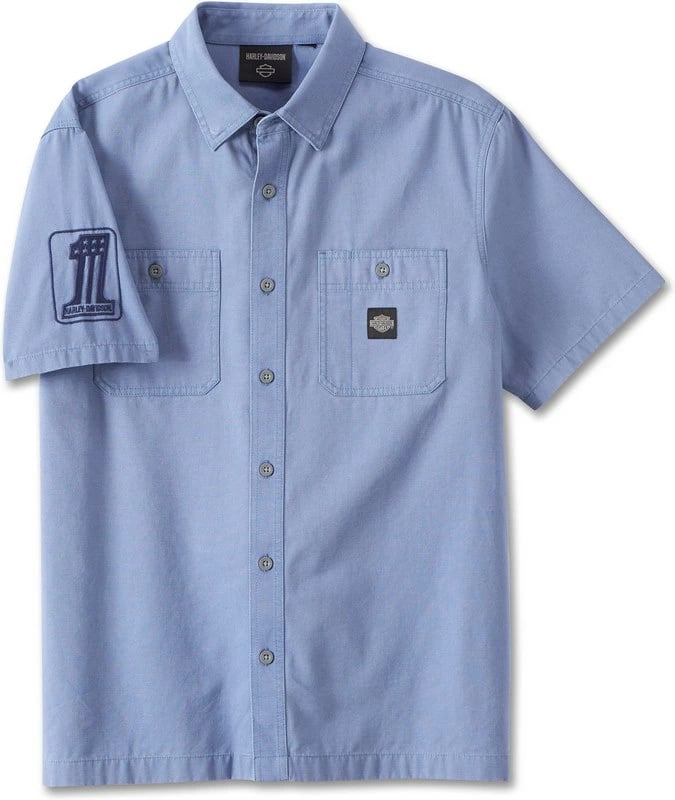 New Harley-Davidson® Authentic Canvas Shirt Forever Harley blue
