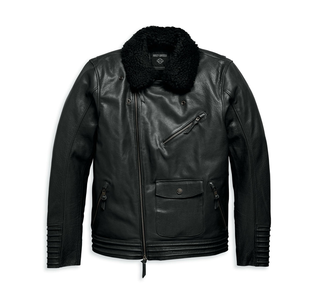 New Harley-Davidson® Authentic Men's Maverick Leather Biker Jacket - Black
