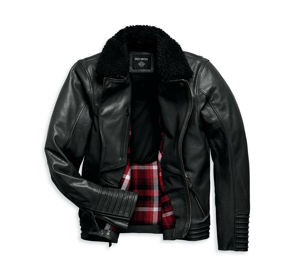 New Harley-Davidson® Authentic Men's Maverick Leather Biker Jacket - Black