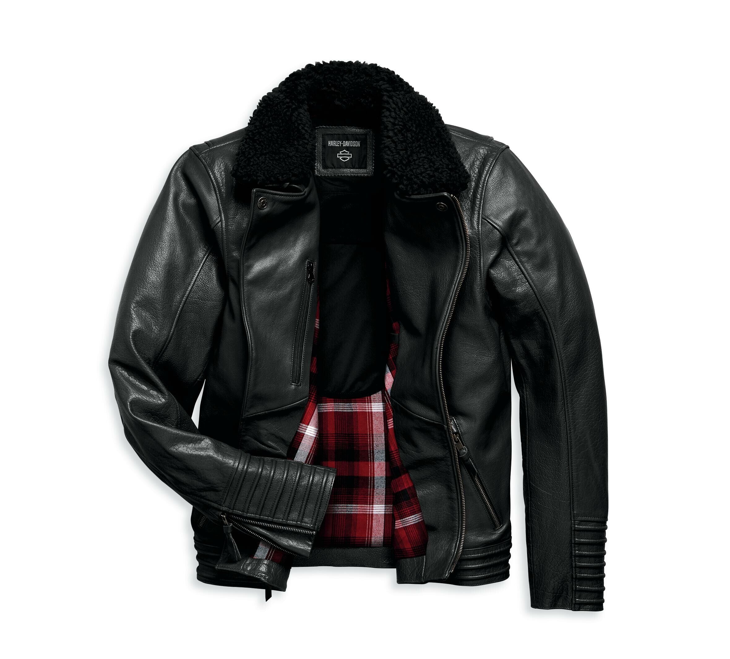 New Harley-Davidson® Authentic Men's Maverick Leather Biker Jacket - Black