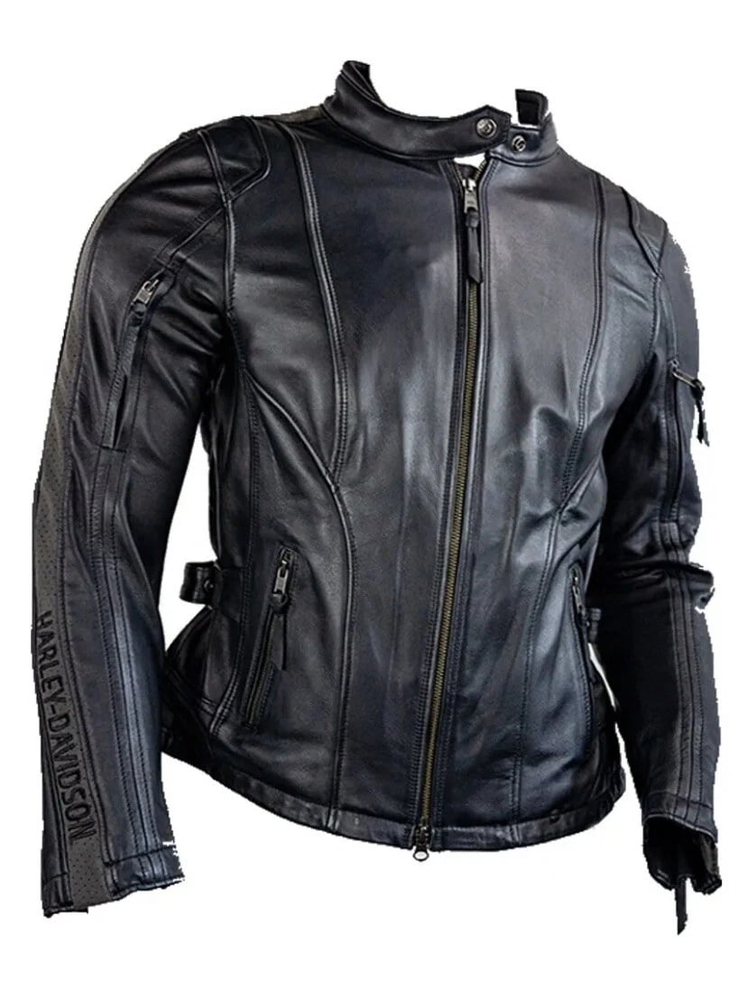 New Harley-Davidson® Authentic Women's 2W Leather Jacket Writ Black