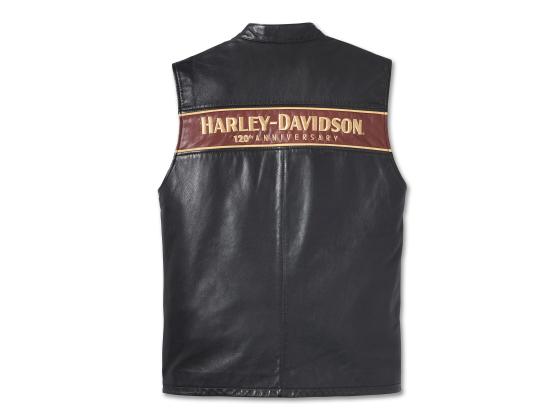 New Harley-Davidson® Authentic Men's 120th Anniversary Leather Vest