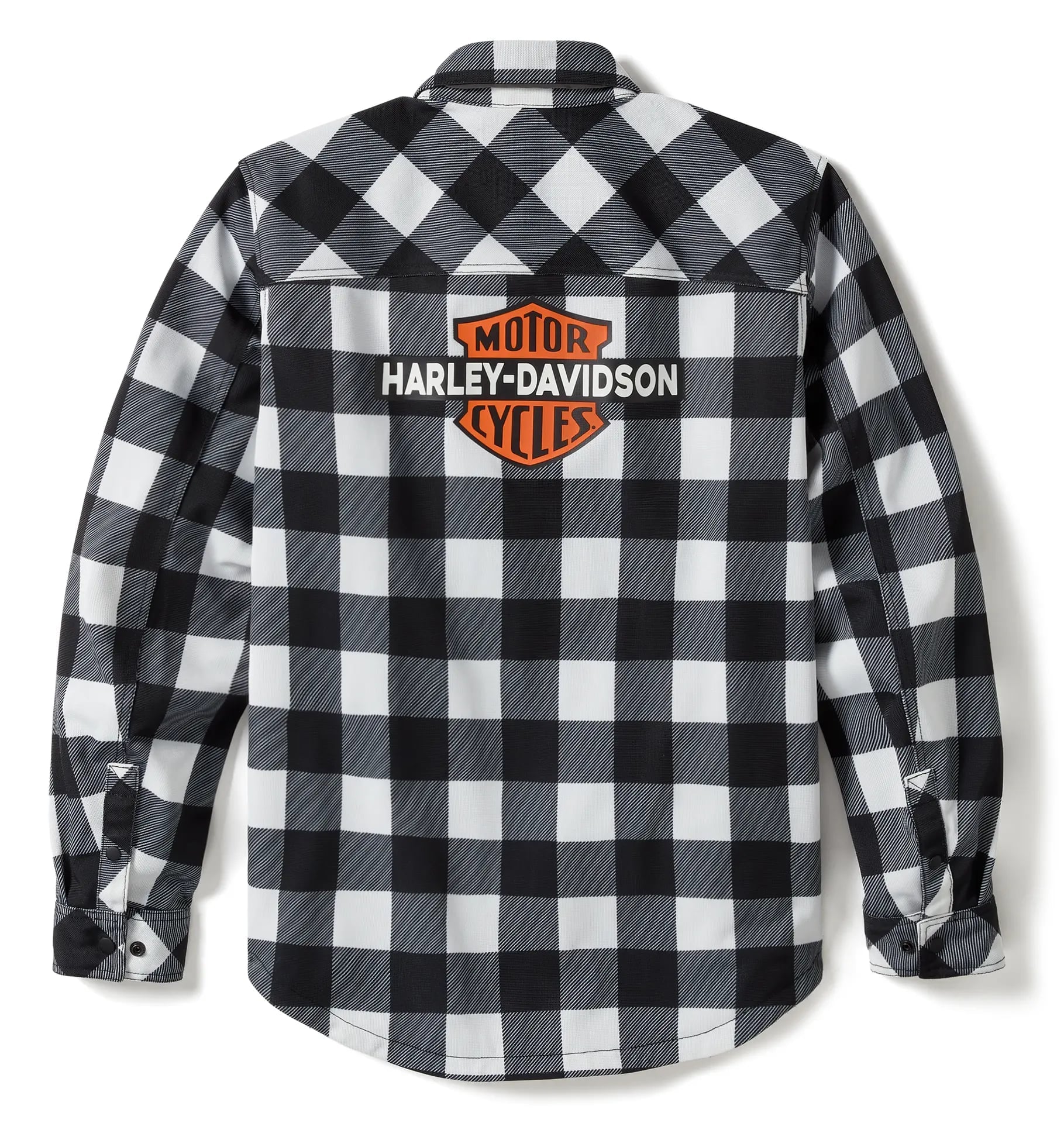 New Harley-Davidson® Authentic Riding Shirt Jacket Operative Mesh Plaid Black/White