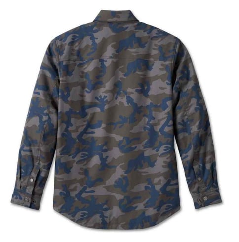 New Harley-Davidson® Authentic Men's Operative Riding Shirt Jacket - Blue Camo