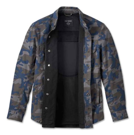 New Harley-Davidson® Authentic Men's Operative Riding Shirt Jacket - Blue Camo